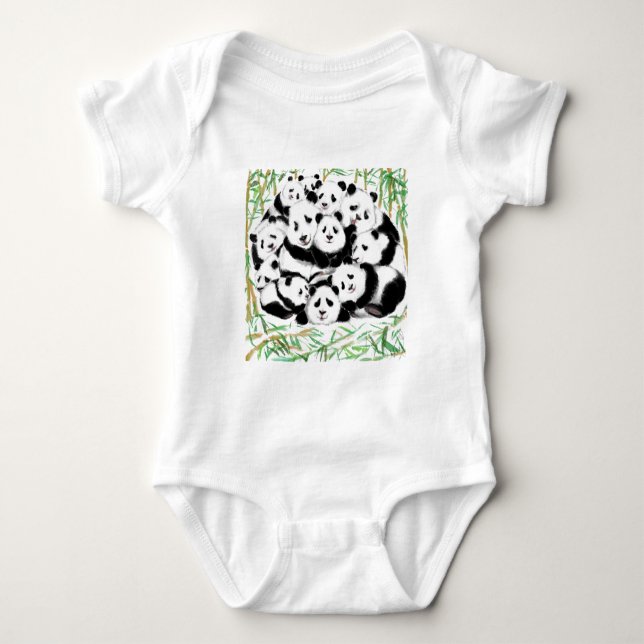Funny Panda Baby Bodysuit Strampler (Vorderseite)