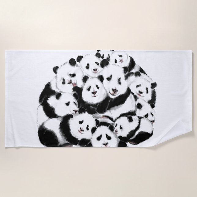 Funny Panda Beach Handtuch (Vorderseite)