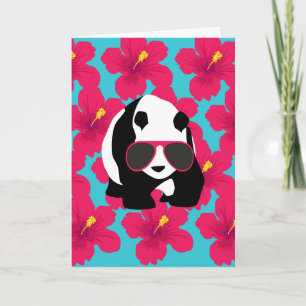 Funny Panda Bear Beach Bum Coole Sonnenbrille Trop Karte