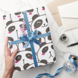 Funny Panda Bear Doodle Geschenkpapier