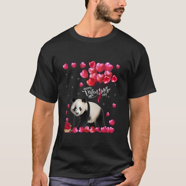 Funny Panda Bear Lover Valentine's Day Animals Hea T-Shirt (Vorderseite)