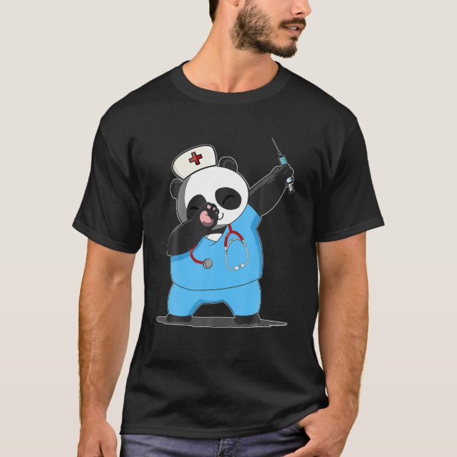 Funny Panda Bear T-Shirt Dabbing Panda Bear Scrub  (Vorderseite)
