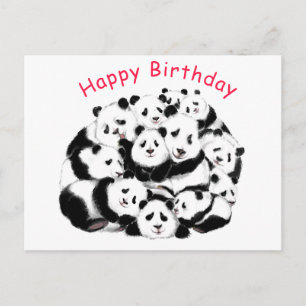 Funny Panda Birthday Card Postkarte