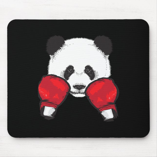 Funny Panda Boxing Cool Animal Lover Gloves Boxer Mousepad (Vorne)