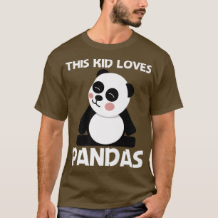 Funny Panda Design For Kids Boys Black White Bear T-Shirt