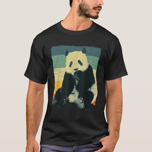 Funny Panda Design For Men Women Kids Retro Panda  T-Shirt (Vorderseite)