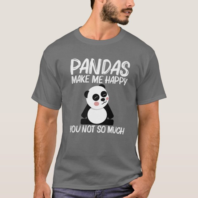 Funny Panda Design für Männer Frauen Schwarz-weiße T-Shirt (Vorderseite)