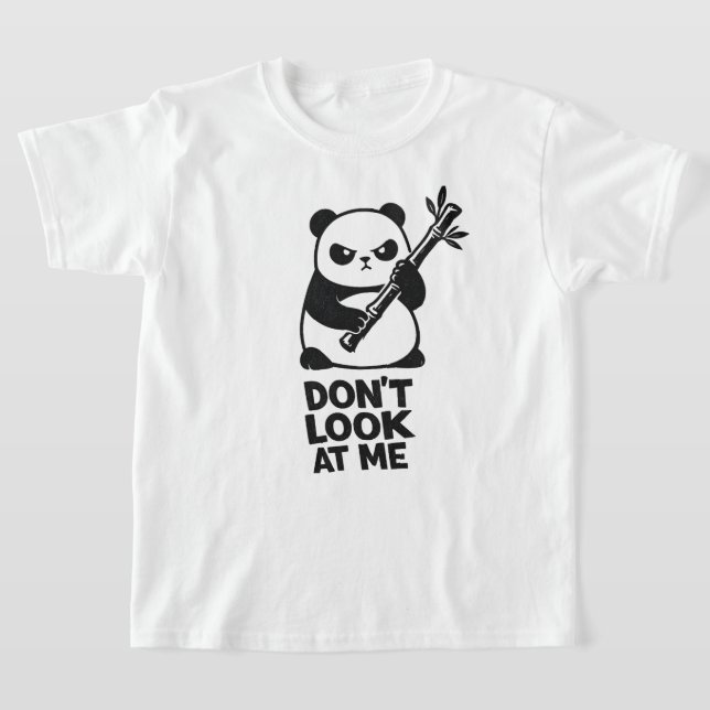 Funny Panda “DON’T LOOK AT ME” Kids T-Shirt (Ablage )