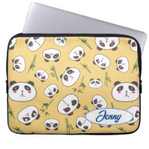 Funny Panda Face Laptop Sleeve