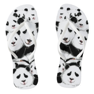 Funny Panda Flip Flops