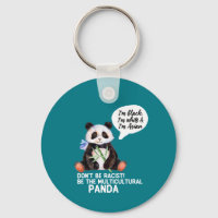 Funny Panda gegen Rassismus Schwarz-weiß und asiat