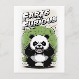 Funny Panda making a Fart on a White Feiertagspostkarte