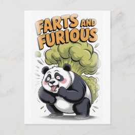 Funny Panda making a Fart on a White Feiertagspostkarte