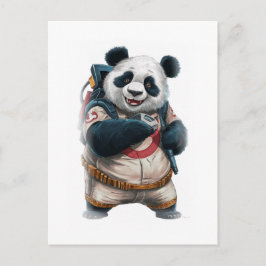 Funny Panda Movie Character on a White Feiertagspostkarte