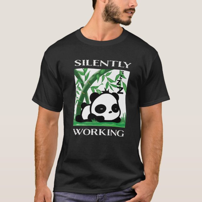 Funny Panda Work Meme T-Shirt (Vorderseite)