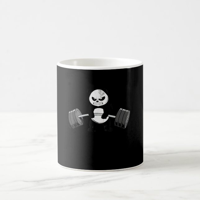 Funny Panda Workout Kitten Gym Deadlift Power Kaffeetasse (Mittel)