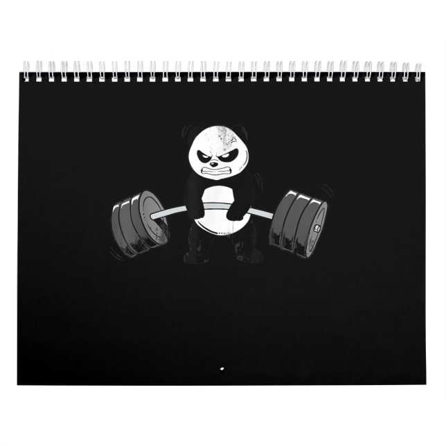 Funny Panda Workout Kitten Gym Deadlift Power Kalender (Titelbild)