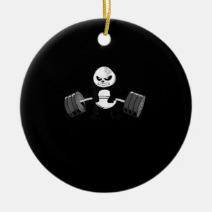 Funny Panda Workout Kitten Gym Deadlift Power Keramik Ornament