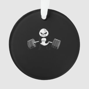 Funny Panda Workout Kitten Gym Deadlift Power Ornament