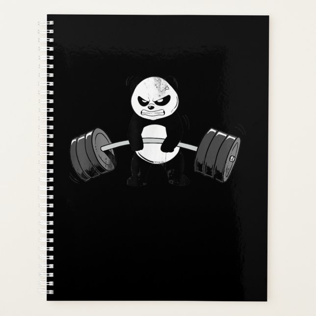 Funny Panda Workout Kitten Gym Deadlift Power Planer (Vorderseite)