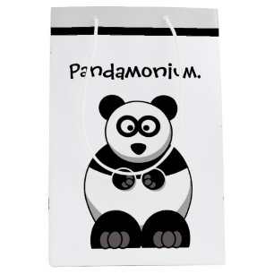 Funny Pandamonium Panda Cartoon, Niedlich Stress P Mittlere Geschenktüte