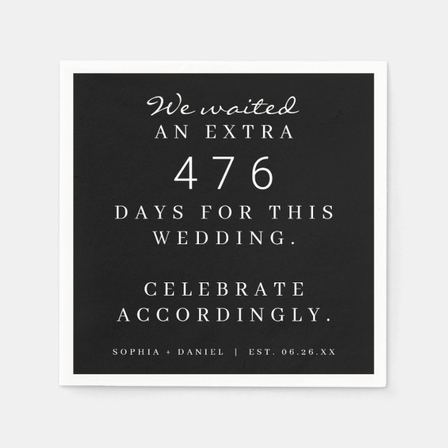 Funny Pandemic Wedding Party Dementsprechend warte Serviette (Vorderseite)