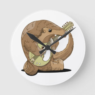 Funny Pangolin Runde Wanduhr