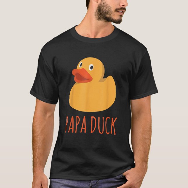 Funny Papa Duck Rubber Ducky Familie Matching Fath T-Shirt (Vorderseite)