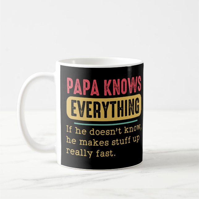 Funny Papa weiß alles Kaffeetasse (Links)