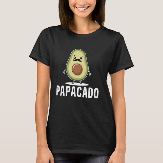 Funny Papacado Avocado Vater Vegan Guacamole Avoca T-Shirt (Vorderseite)