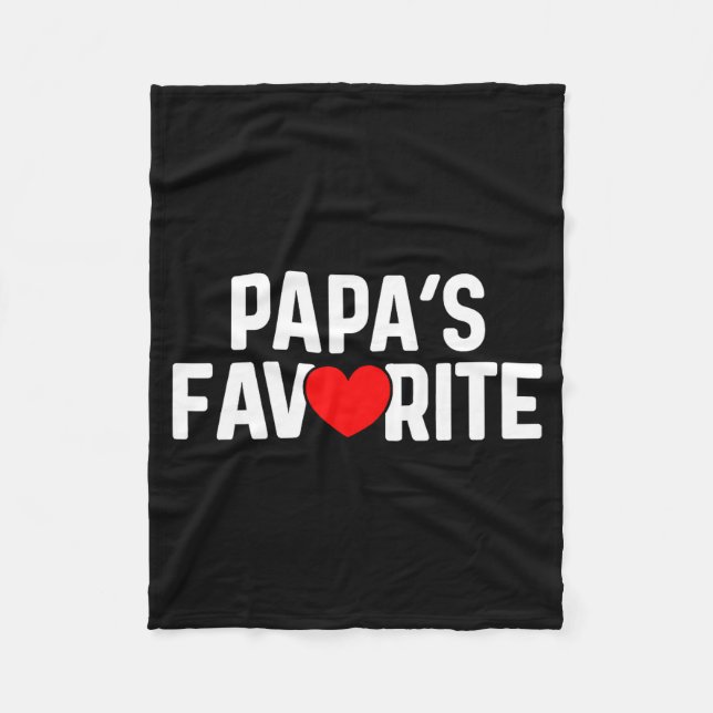 Funny Papas Favorite Son Daughter I'm Papa's Favor Fleecedecke (Vorderseite)
