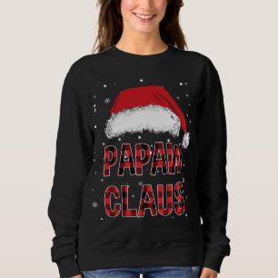 Funny Papaw Claus Red Kariert Christmas Family Pjs Sweatshirt