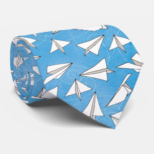 Funny Paper Flugzeuge auf Blue Novelty Muster Krawatte