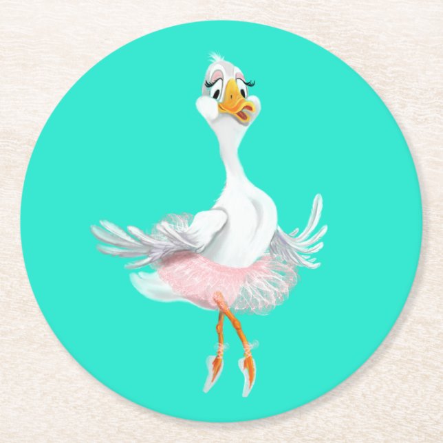 Funny Paper Untersetzer Ballerina Duck - Ihre Farb (Vorderseite)