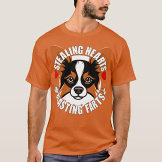 Funny Papillon Stealing Hearts Blade Furzen Hund T-Shirt