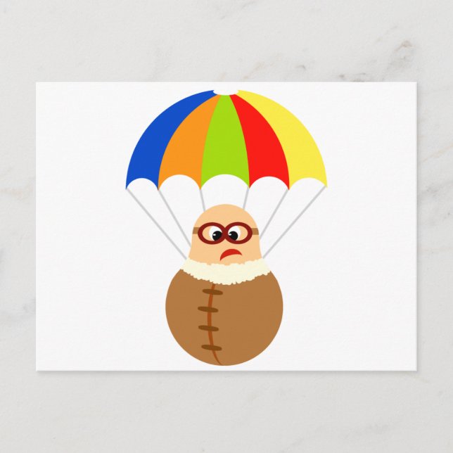 Funny Parachute Postcard Postkarte (Vorderseite)