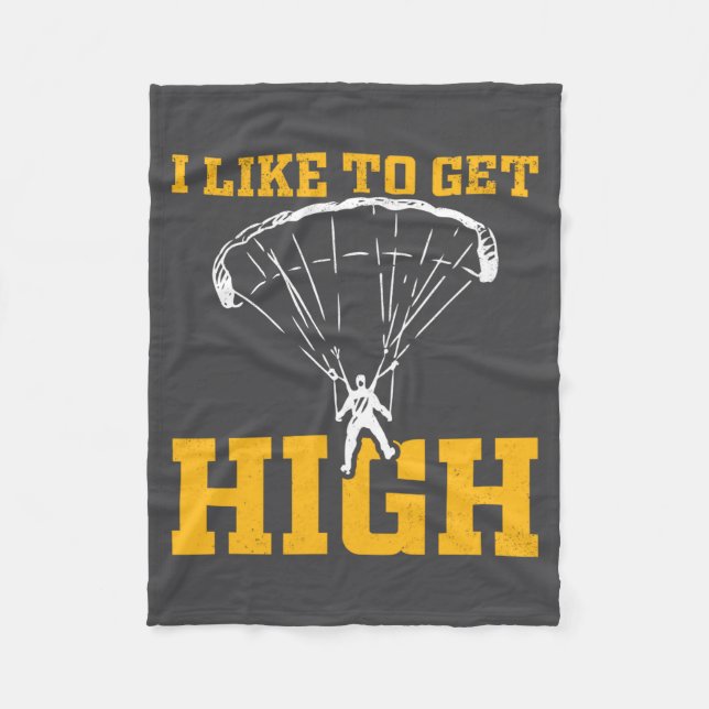 Funny Parachute Quote Skydiver  Fleecedecke (Vorderseite)