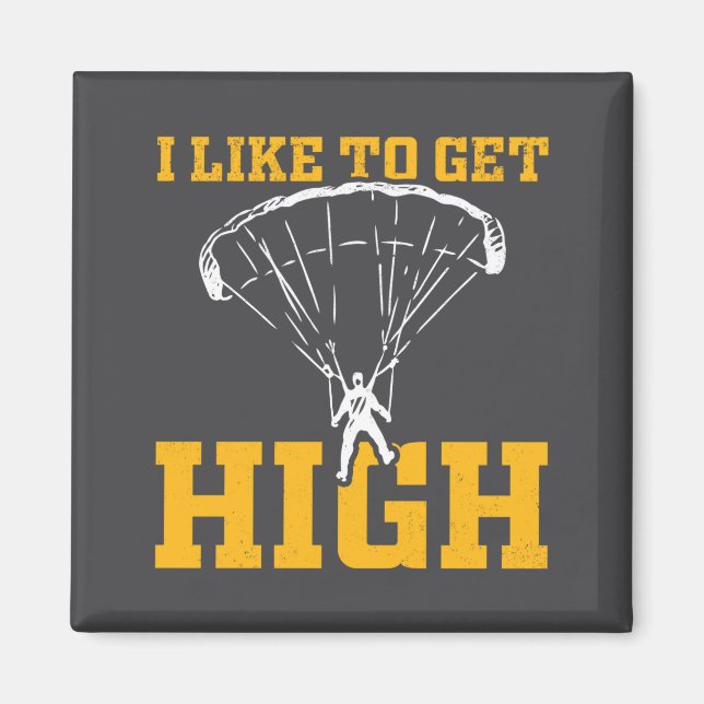 Funny Parachute Quote Skydiver  Magnet (Vorne)