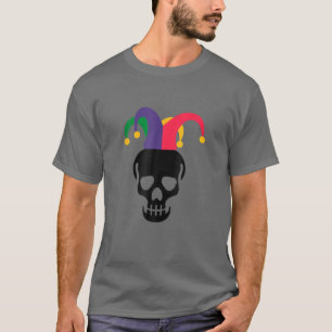 Funny Parade Kostüm Mardi Gras Skull Jester Maske T-Shirt
