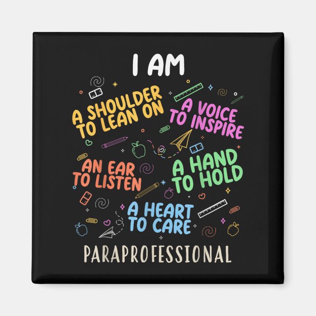 Funny Paraeducator Herz to Care Paraprofessional Magnet (Vorne)