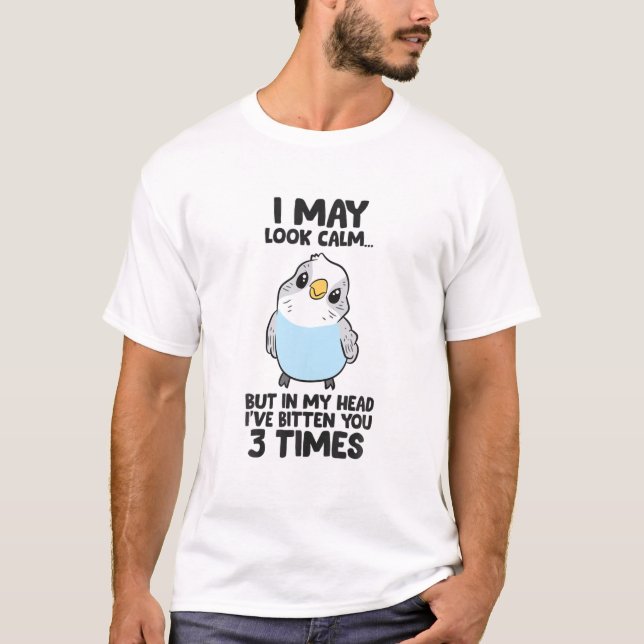Funny Parakeet in meinem Kopf habe ich dir dreimal T-Shirt (Vorderseite)