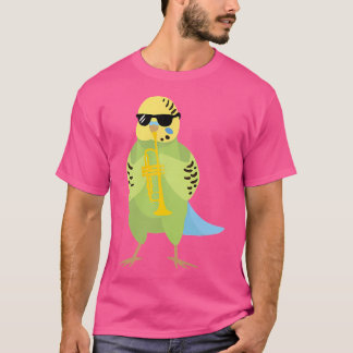Funny Parakeet mit Sonnenbrille spielen Trumpet T-Shirt