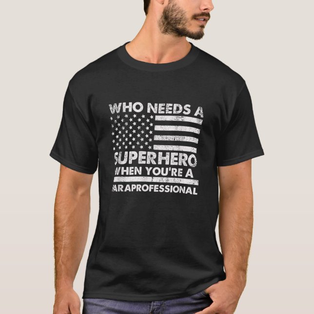 Funny Paraprofessional Superheld Vintages T-Shirt  (Vorderseite)