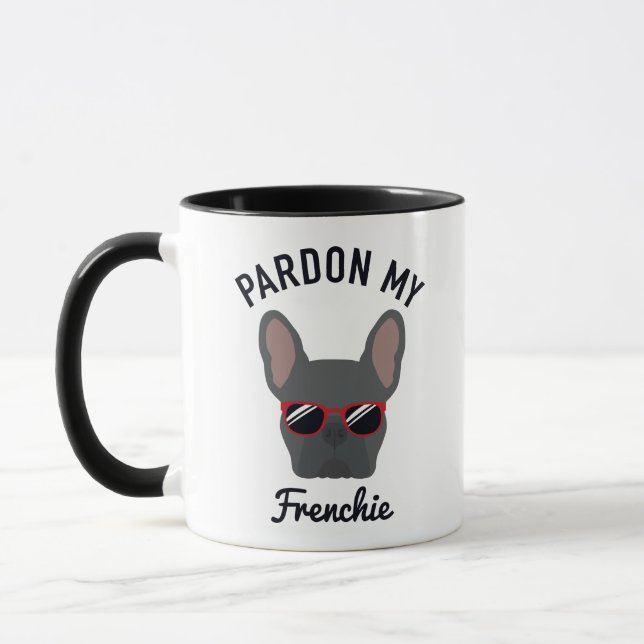 Funny Pardon my Frenchie Blue French Bulldog Tasse (Links)