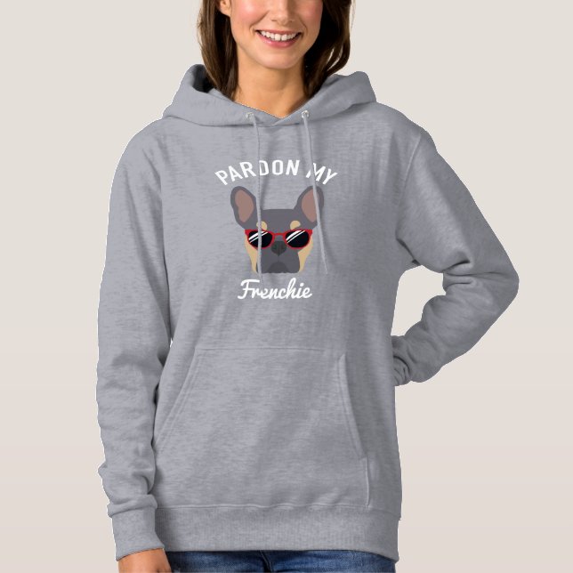 Funny Pardon my Frenchie Lilac Tan French Bulldog Hoodie (Vorderseite)