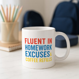Funny Parent Tasse; Ausreden und Nachbesserungen v Kaffeetasse