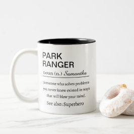 Funny Park Ranger Definition Zweifarbige Tasse