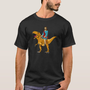 Funny Parody Jesus Riding Dinosaur Niedlich Meme D T-Shirt