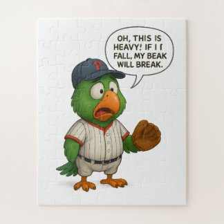 funny parrot baseball puzzle