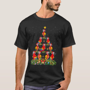 Funny Parrot Bird Lover Santa Parrot Weihnachtsfes T-Shirt